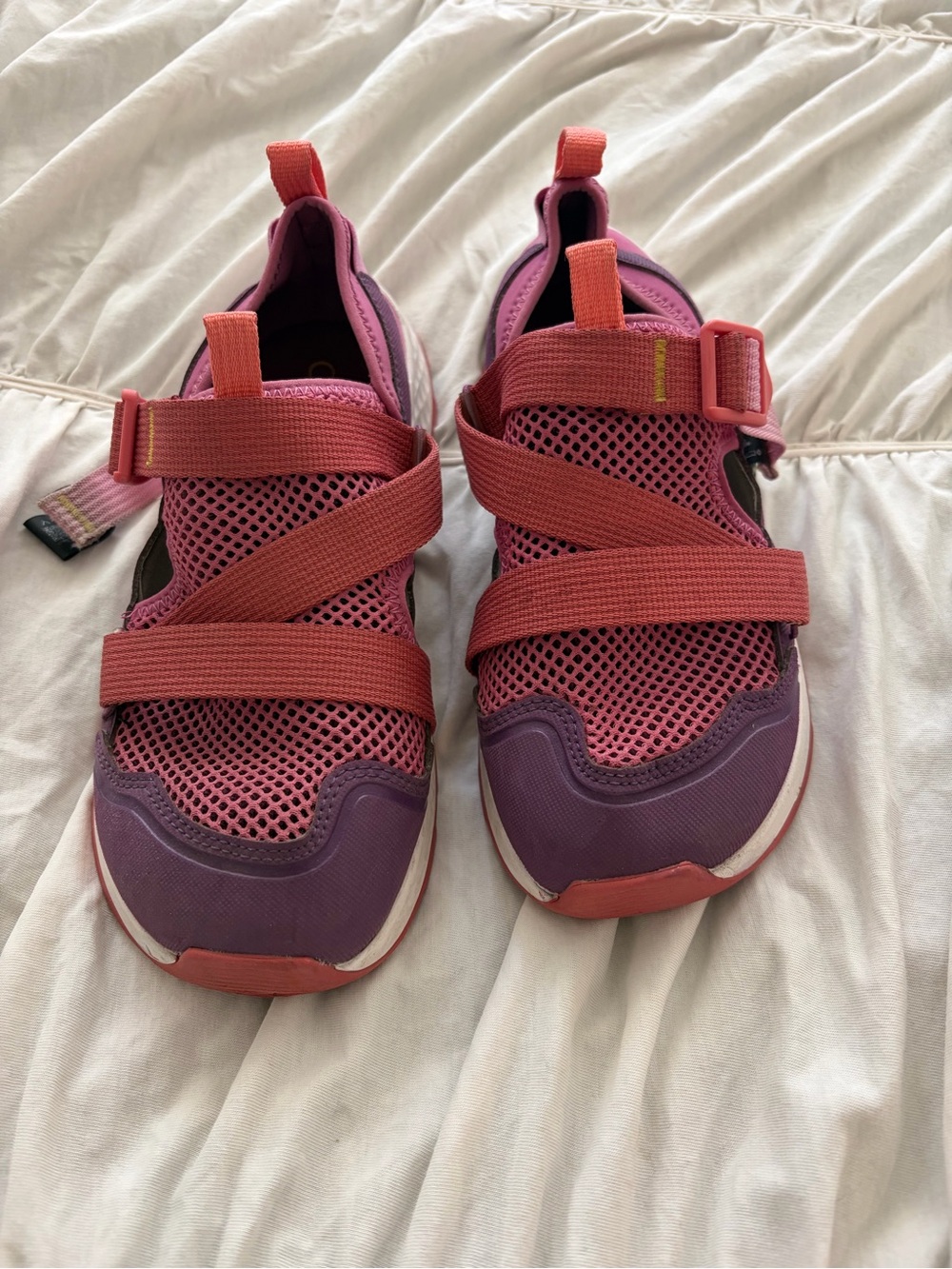 Chaco Kids Pink and Purple Mesh Strap Sneakers